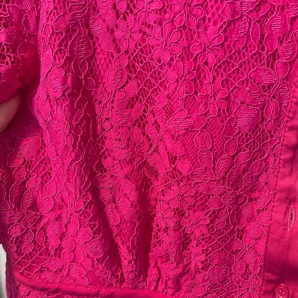 SOLD !!!Nanette Lepore Lace Shirt Collar Dress Pink size 6US - Picture 2 of 7